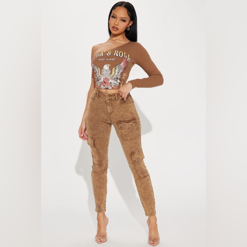 Fashion nova Kalahari Stretch Cargo Skinny Jeans - Brown